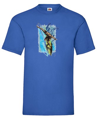 FRUIT OF THE LOOM T-shirt με στάμπα K1522 ΜΠΛΕ ΡΟΥΑ